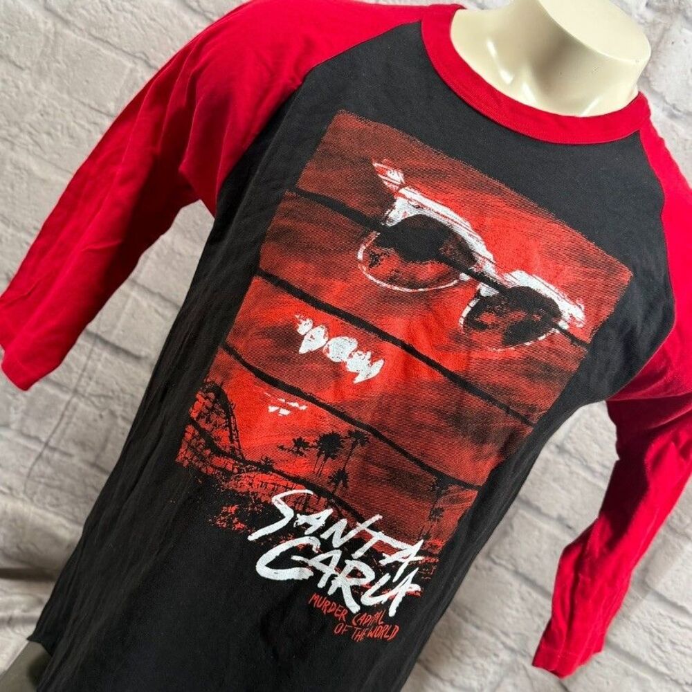 Lost Boys Men's Raglan T-Shirt Medium Santa Carla Murder Capitol Vampires Loot